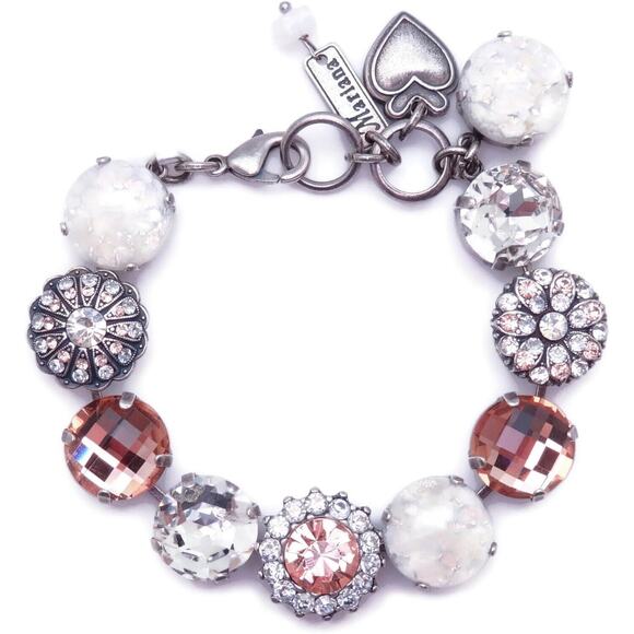 Mariana Dancing in the Moonlight Silver Bracelet Large Champagne & Clear 1160